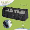 imagePortable Three Compartment Show House Cat Cage Condo  Easy to Fold ampamp Carry Kennel  Comfy Puppy Home ampamp Dog Travel Crate with Portable Carry Bag2 Hammocks3 Mats and Collapsible Litter BoxsBlack