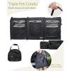 imagePortable Three Compartment Show House Cat Cage Condo  Easy to Fold ampamp Carry Kennel  Comfy Puppy Home ampamp Dog Travel Crate with Portable Carry Bag2 Hammocks3 Mats and Collapsible Litter BoxsBlack