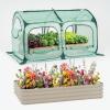 imagePop up Greenhouse Tent Cover Tunnel Plant HouseLarge Gardening Flower Sunshine Room with Mesh WindowsBackyard PE Cover for Cold Frost Protector with Stakes and Rope Guys Large SizeSmall Size Cover  4X2 FT Raised Bed