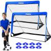 imagePoray Portable Soccer Goal Pop Up Soccer Net for Kids and Adults with 210D Oxford Fabric ampamp Extra StakesBirthday Gift ampamp Fun for Backyard and Soccer TrainingBlue