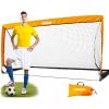 imagePoray Portable Soccer Goal Pop Up Soccer Net for Kids and Adults with 210D Oxford Fabric ampamp Extra StakesBirthday Gift ampamp Fun for Backyard and Soccer TrainingOrange
