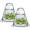 imagePorayhut Pop Up Greenhouse TentPortable XLarge Walkin Flower House Indoor Outdoor Gardening Plant Sunshine Room with PE Mesh Cloth Cover for Protecting Plant from Cold Frost ampamp Birds2 Pcs Pear Shape Plant Cover