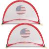 imagePorayhut Quick Open Soccer Net Pop up Goal for Kid Set of 2 Portable 210D Oxford Extra Stakes Target Soccer Goal for Fun in BackyardUnited States flag pattern