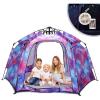 imagePortable Hexagon Kids Play Tent with LED Strip Lights Indoor Children Play House Easy Setup Space Large Dream Tent for Night 45 Person ampamp Birthday GiftsUnicorn Galaxy