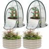 imageporayhut Riased Garden Bed with Greenhouse Cover Raised Planter Box 2pcs 24in Round Garden Bed ampampGreenhouse Set