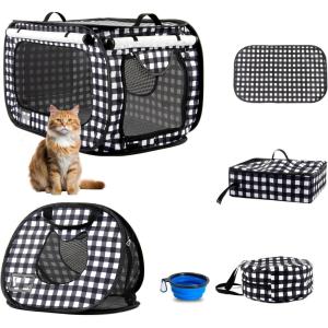 imagePop up Cat Tent Dog HouseLarge 30 in Kennel Soft Crates with Portable Cat CarrierTravel Little Box MattressFood Bowl4 Stakes and Carrybag