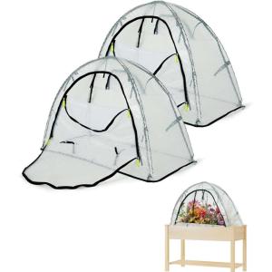 imagePop up Greenhouse Tent Cover Plant HouseGardening Flower Sunshine Room with Mesh WindowsBackyard PE Cover for Cold Frost Protector with Stakes and Rope Guys Mini Size 45x22