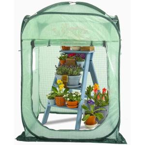imagePorayhut Pop Up Greenhouse TentPortable XLarge Walkin Flower House Indoor Outdoor Gardening Plant Sunshine Room with PE Mesh Cloth Cover for Protecting Plant from Cold Frost ampamp Birds52 Tall Flower House Tent