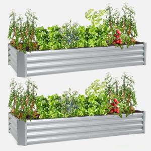 imageporayhut 6x3 Raised Garden Bed Kit Easy Setup Planter Box for Vegetable FruitMetal Galvanized Large Size Raised Bed2