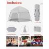 imagePortable Large Kids Beach Tent Shelter with Canopy UV Cover Indoor Outdoor Camping Tentwith Thick Removable Floor for Sleeping Or Beach Shelter Light GreyLight Grey