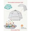 imagePortable Large Kids Beach Tent Shelter with Canopy UV Cover Indoor Outdoor Camping Tentwith Thick Removable Floor for Sleeping Or Beach Shelter Light GreyLight Grey