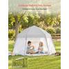 imagePortable Large Pop Up Kids Indoor Outdoor Tent with Canopy UV CoverThick Removable Floor for Sleeping Or Beach Shelter LilacLight Grey