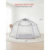 imagePortable Large Pop Up Kids Indoor Outdoor Tent with Canopy UV CoverThick Removable Floor for Sleeping Or Beach Shelter LilacLight Grey