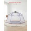 imagePortable Large Pop Up Kids Indoor Outdoor Tent with Canopy UV CoverThick Removable Floor for Sleeping Or Beach Shelter LilacLilac