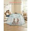 imagePortable Large Pop Up Kids Indoor Outdoor Tent with Canopy UV CoverThick Removable Floor for Sleeping Or Beach Shelter LilacTeal