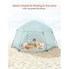 imagePortable Large Pop Up Kids Indoor Outdoor Tent with Canopy UV CoverThick Removable Floor for Sleeping Or Beach Shelter LilacTeal