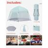 imagePortable Large Pop Up Kids Indoor Outdoor Tent with Canopy UV CoverThick Removable Floor for Sleeping Or Beach Shelter LilacTeal