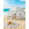 imagePortable Large Pop Up Kids Indoor Outdoor Tent with Canopy UV CoverThick Removable Floor for Sleeping Or Beach Shelter LilacLight Grey