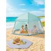 imagePortable Large Pop Up Kids Indoor Outdoor Tent with Canopy UV CoverThick Removable Floor for Sleeping Or Beach Shelter LilacTeal