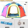 imagePortable Hexagon Kids Play Tent with LED Strip Lights Indoor Children Play House Easy Setup Space Dream Tent for Night 45 Person Large Tents amp Birthday Gifts