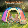 imagePortable Hexagon Kids Play Tent with LED Strip Lights Indoor Children Play House Easy Setup Space Dream Tent for Night 45 Person Large Tents amp Birthday Gifts