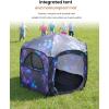 imagePorayhut Galaxy Pop Up Play Tent for Kids 67 Hexagonal Privacy Sensory Tent with Removable Thick Mat amp LED Photo Clip Lights Light Blocking Indoor Outdoor Playhouse for Boys amp Girls Space CastleGalaxy