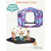 imagePorayhut Galaxy Pop Up Play Tent for Kids 67 Hexagonal Privacy Sensory Tent with Removable Thick Mat amp LED Photo Clip Lights Light Blocking Indoor Outdoor Playhouse for Boys amp Girls Space CastleUnicorn