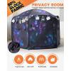imagePorayhut Galaxy Pop Up Play Tent for Kids 67 Hexagonal Privacy Sensory Tent with Removable Thick Mat amp LED Photo Clip Lights Light Blocking Indoor Outdoor Playhouse for Boys amp Girls Space CastleGalaxy