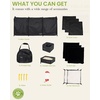 image:imagePortable Three Compartment Show House Cat Cage Condo  Easy to Fold amp Carry Kennel  Comfy Puppy Home amp Dog Travel Crate with Portable Carry Bag2 Hammocks3 Mats and Collapsible Litter BoxsBlack