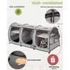 image:imagePortable Three Compartment Show House Cat Cage Condo  Easy to Fold amp Carry Kennel  Comfy Puppy Home amp Dog Travel Crate with Portable Carry Bag2 Hammocks3 Mats and Collapsible Litter BoxsGray