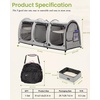 image:imagePortable Three Compartment Show House Cat Cage Condo  Easy to Fold amp Carry Kennel  Comfy Puppy Home amp Dog Travel Crate with Portable Carry Bag2 Hammocks3 Mats and Collapsible Litter BoxsGray