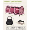 image:imagePortable Three Compartment Show House Cat Cage Condo  Easy to Fold amp Carry Kennel  Comfy Puppy Home amp Dog Travel Crate with Portable Carry Bag2 Hammocks3 Mats and Collapsible Litter BoxsPINK