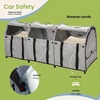 image:imagePortable Three Compartment Show House Cat Cage Condo  Easy to Fold amp Carry Kennel  Comfy Puppy Home amp Dog Travel Crate with Portable Carry Bag2 Hammocks3 Mats and Collapsible Litter BoxsGray