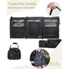 image:imagePortable Three Compartment Show House Cat Cage Condo  Easy to Fold amp Carry Kennel  Comfy Puppy Home amp Dog Travel Crate with Portable Carry Bag2 Hammocks3 Mats and Collapsible Litter BoxsBlack