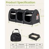 image:imagePortable Three Compartment Show House Cat Cage Condo  Easy to Fold amp Carry Kennel  Comfy Puppy Home amp Dog Travel Crate with Portable Carry Bag2 Hammocks3 Mats and Collapsible Litter BoxsBlack