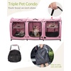 image:imagePortable Three Compartment Show House Cat Cage Condo  Easy to Fold amp Carry Kennel  Comfy Puppy Home amp Dog Travel Crate with Portable Carry Bag2 Hammocks3 Mats and Collapsible Litter BoxsPINK