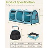 image:imagePortable Three Compartment Show House Cat Cage Condo  Easy to Fold amp Carry Kennel  Comfy Puppy Home amp Dog Travel Crate with Portable Carry Bag2 Hammocks3 Mats and Collapsible Litter BoxsBlue
