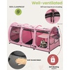 image:imagePortable Three Compartment Show House Cat Cage Condo  Easy to Fold amp Carry Kennel  Comfy Puppy Home amp Dog Travel Crate with Portable Carry Bag2 Hammocks3 Mats and Collapsible Litter BoxsPINK