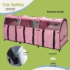 image:imagePortable Three Compartment Show House Cat Cage Condo  Easy to Fold amp Carry Kennel  Comfy Puppy Home amp Dog Travel Crate with Portable Carry Bag2 Hammocks3 Mats and Collapsible Litter BoxsPINK