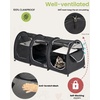 image:imagePortable Three Compartment Show House Cat Cage Condo  Easy to Fold amp Carry Kennel  Comfy Puppy Home amp Dog Travel Crate with Portable Carry Bag2 Hammocks3 Mats and Collapsible Litter BoxsBlack