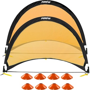 image:imagePoray Soccer Goal for Kid Easyup Set of Two Portable 6FT Soccer Net 210D Oxford with 8 Field Marker Cones Extra Stakes Fun for Backyard and Soccer Training 6FT Long Orange Goal Set