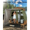 image:imagePorayhut 2Room Shower Tent with Sunshade Extension Instant Camping Privacy Tent Outdoor Fishing Tent Automatic Changing RoomampToilet Tent for Camping Beach Hiking with AwningGreenBrown