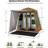 image:imagePorayhut 2Room Shower Tent with Sunshade Extension Instant Camping Privacy Tent Outdoor Fishing Tent Automatic Changing RoomampToilet Tent for Camping Beach Hiking with AwningGreenBrown